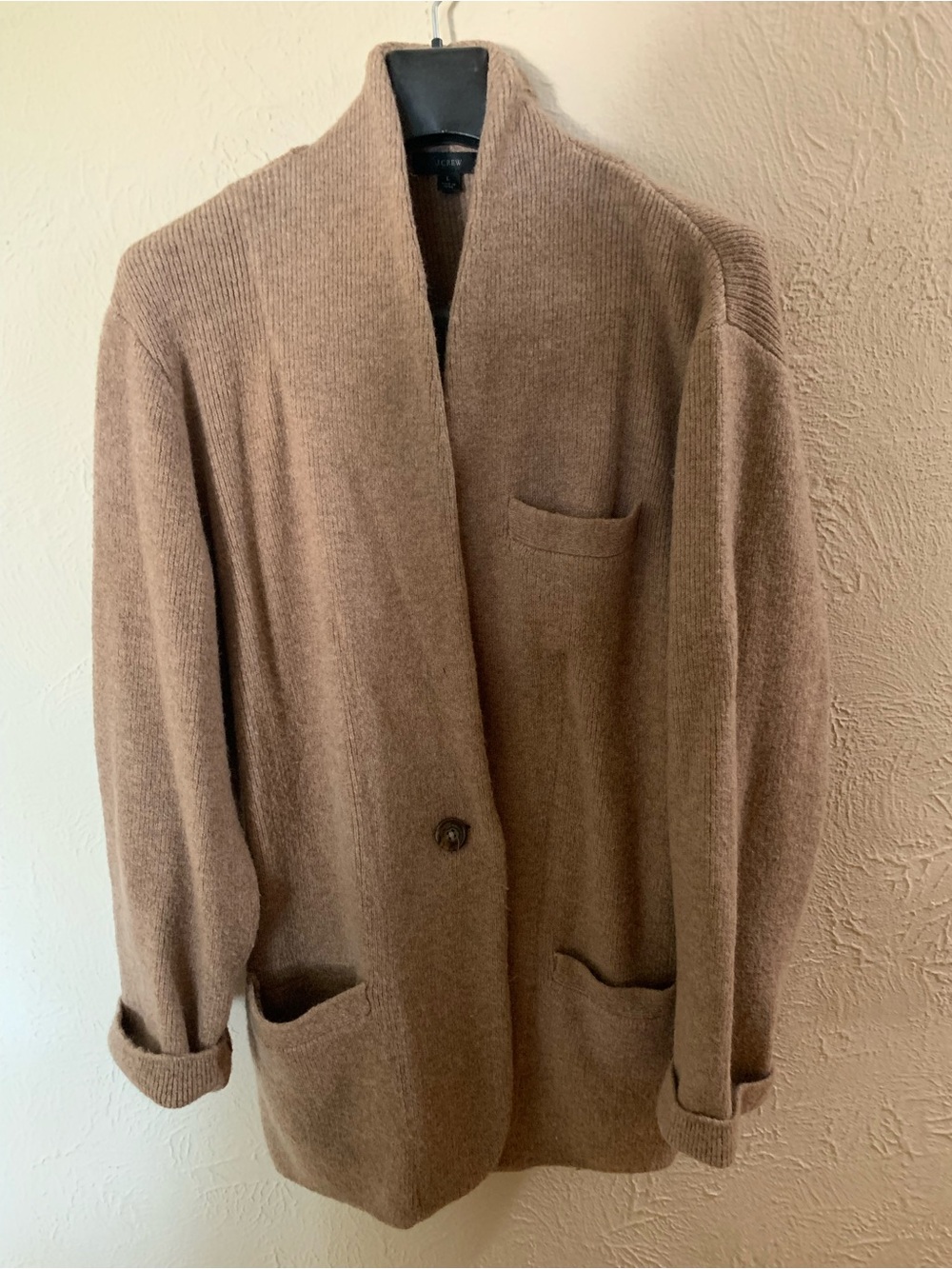 Women’s J Crew Brown Shawl Collar Sweater Blazer